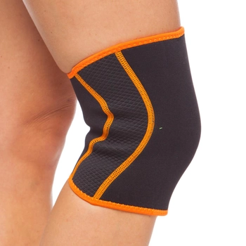 Наколенник эластичный неопреновый бандаж коленного сустава Zelart 1280 размер L-XL Black-Orange
