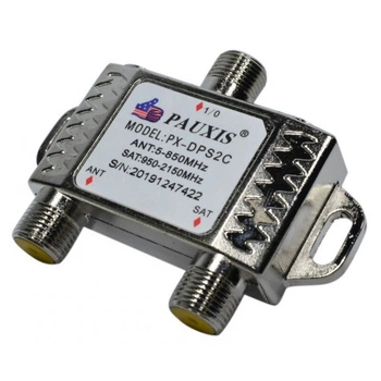Диплексер SAT/TV Pauxis PX-DPS2C совмещение спутникового 950-2150 эфирного 5-850 в один кабель питание по SAT