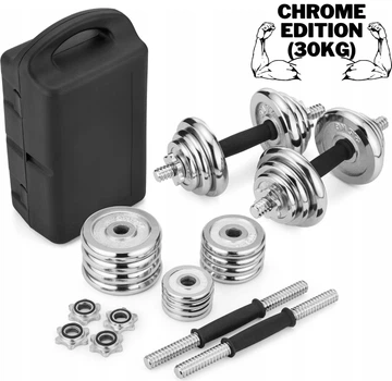 Набір гантелей в кейсі Infinito 2х15 кг Chrome Edition (Хромовані)