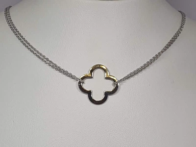 Серебряное колье Клевер. 90801384