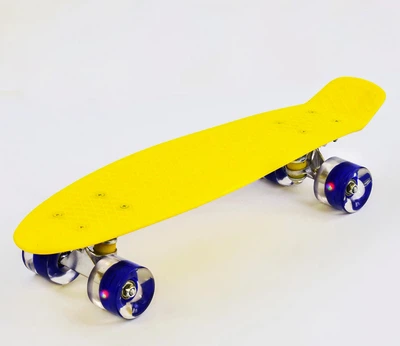 Скейт Пенни борд Best Board со светящимися PU колёсами. Yellow (74180)