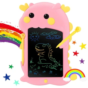 Детский графический планшет 8,5" LCD WRITING TABLET multicolor Динозаврик розовый