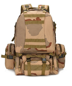 Рюкзак тактичний армійський камуфляжний хакі 56 літрів з сумочками