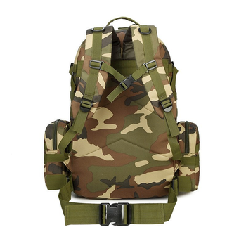 Рюкзак тактический камуфляжный армейский зеленый 56 литров з сумочками