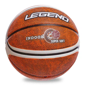 Мяч баскетбольный LEGEND №7 резиновый коричневый-белый
