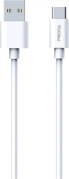 Кабель Proda PD-B72a Type-C 2.4А с передачей данных в 480 Мбит/с White (PD-B72a-WHT)