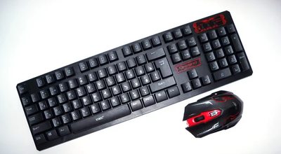 Клавиатура беспроводная с игровой мышкой UKC HK-6500 черная