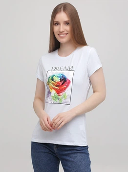 Футболка женская Monte Cervino MC7043 L-XL Белая с разноцветным (7800000036718)