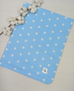 Непромокаемая пеленка многоразовая 80×100 для новорожденных a.l.babybox Звезды Голубой