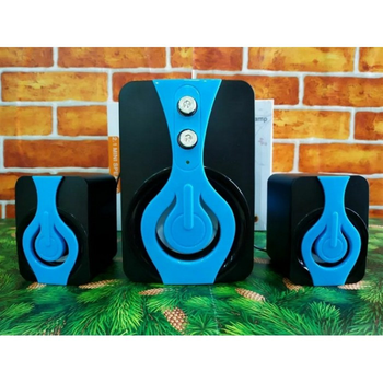Колонки для ПК компьютера USB SPEAKER FT-2060 Чёрные с синим