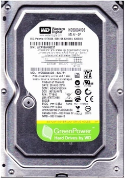 Жесткий диск Western Digital AV-GP WD5000AVDS Refurbished