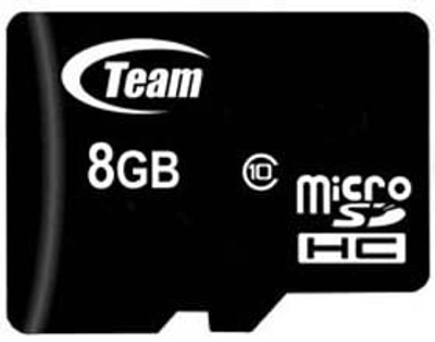 MicroSDHC 8GB Class 10 Team + SD-adapter (TUSDH8GCL1003)