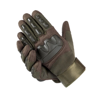 Рукавички тактичні військові-армійські сенсорні CAMO із захистом кісточок кулака дихаючі, бойові M Olive CMO911