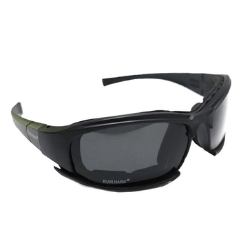 Тактичні окуляри багатофункціональні зі змінними лінзами, Ruin hawk ,black