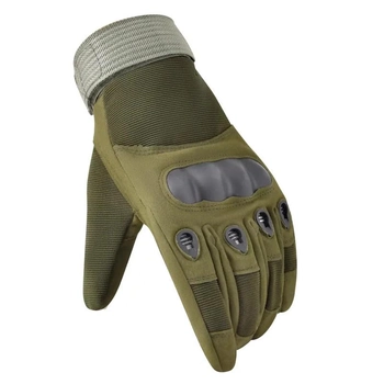 Тактичні повнопалі рукавички (велорукавиці, моторукавиці) Eagle Tactical ET-12 Green Розмір XL