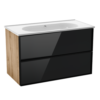 Тумба с умывальником DiMarco Jolly 80 см Oak/Black (DM06A001OB)