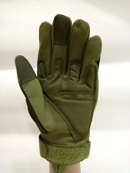 Перчатки тактические полнопалые с защитой M олива 043-3-2022