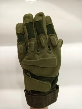 Перчатки тактические полнопалые с защитой XL олива 043-4-2022