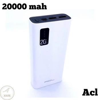 Повербанк ACL PW17, Power Bank 20000 mah, Зовнішній портативний акумулятор, 2xUSB/Type-C/MicroUSB, Білий