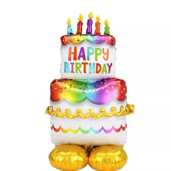 Фольгированный Шар Торт Со Свечами Happy Birthday 109x57см (42")