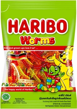 Цукерки желейні черв'ячки харибо haribo wummis 100 г