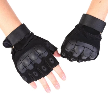 Тактичні перчатки без пальців, безпалі, Чорні, розмір ХЛ (1907224204)