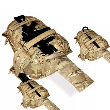 Рюкзак тактичний військовий з кишенею для автомата YAKEDA 40L Multicam KF087