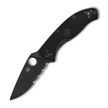 Ніж Spyderco Tenacious Black Blade FRN напівсерейтор (C122PSBBK)