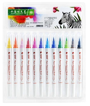 Акварельные маркеры STA Aqua natural brush 12 цветов ART