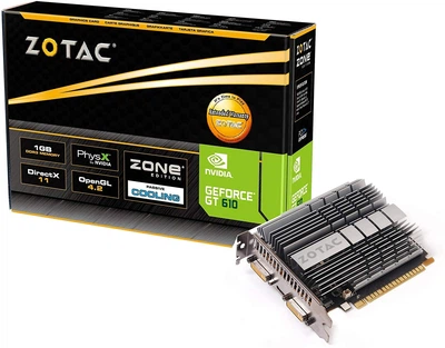 Zotac PCI-Ex GeForce GT 610 ZONE 1024MB GDDR3 (64bit) (810/1066) (2 x DVI, miniHDMI) (ZT-60603-20L) Refurbished