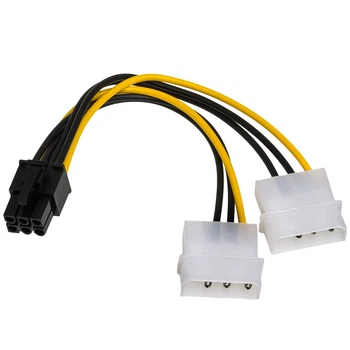 Кабель питания для видеокарт ATX 6pin - 2 х Molex 18 см (S0113)