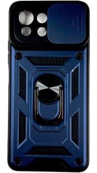 Чехол Camshield c кольцом-подставкой со шторкой на Xiaomi Mi 11 Lite 5G NE синий