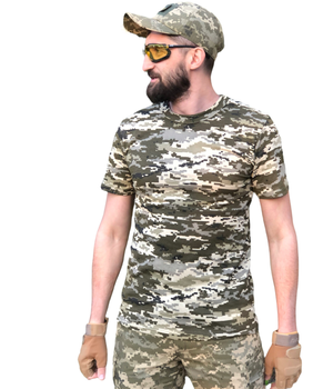 Футболка ЗСУ пиксель ММ14, военная тактическая мужская футболка размер 48