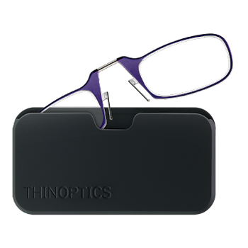 Очки Thinoptics +1.50, фиолетовые + Чехол универсальный черный (1.5PUBUP)