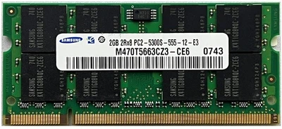 Оперативная память Samsung SoDimm 2Gb DDR2 667MHz PC2-5300 CL5 (M470T5663CZ3-CE6) Б\у