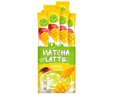 Японский чай матча G'tea Matcha Latte Mango в стиках 10 шт от