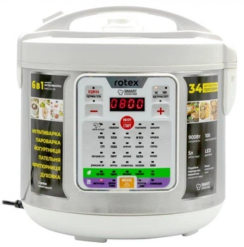 Мультиварка Rotex RMC532-W 5 л, 900 Вт, электронное управление, белая(TO-15336-TO)