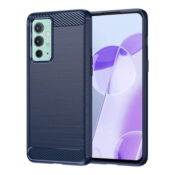 Чохол Lenuo Carbon Fiber для OnePlus 9RT Navy Blue