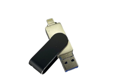Флешка для IPHONE FlashDrive HighSpeed c разьемом Lightning 8pin, Micro USB , USB 3.0 , 64 gb черная + OTG