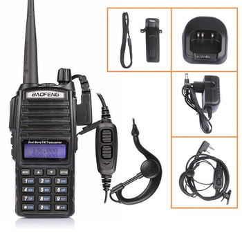 Рация Baofeng UV-82 8 Ватт + Гарнитура Baofeng c двойной кнопкой РТТ