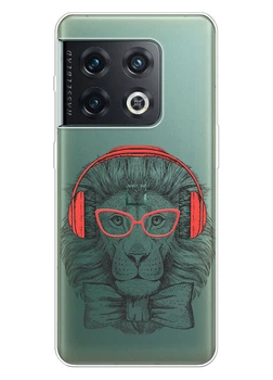 Прозрачный силиконовый чехол iSwag для OnePlus 10 Pro с рисунком - Лев (ISO10P59)