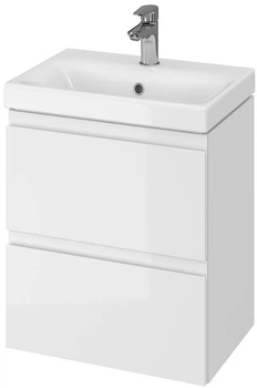 Тумба подвесная CERSANIT Moduo Slim 50 S801-229 СЕТ B02 с умывальником 50 см белая