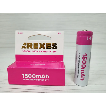 Аккумуляторна батарейка Arexes 18650 Li-Ion 1500 mAh, 3.7v 1 шт (49429)