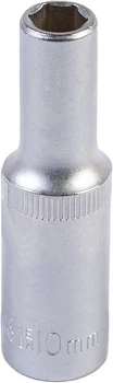 Головка торцевая 6-гранная удлиненная MASTERTOOL ½" 10 мм L 78 мм CrV 78-0510