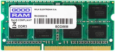 Оперативная память Goodram SODIMM DDR3L-1600 8192MB PC3-12800 (GR1600S3V64L11/8G) (X06026457) - Уценка