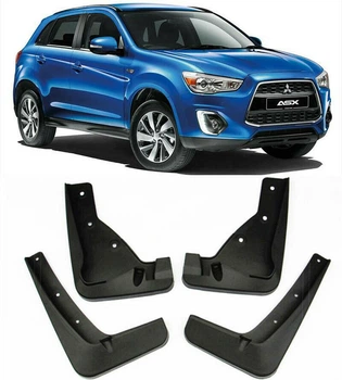 Брызговики для Mitsubishi ASX 2010-2019 без арок, комплект из 4 штук. Xukey