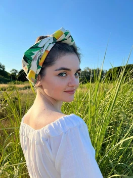 Літній тюрбан "Лимонний гай" MyScarf вузол one size.
