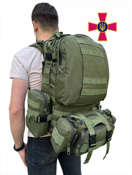 Тактический Рюкзак ЗСУ 50 л Военный Походный Армейский Олива MOLLE