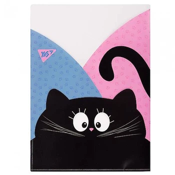 Папка - уголок A4 "meow", 3 фигурные отделения YES (491928)
