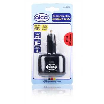 Разветвитель гнезда прикуривателя 1 х 12V + 2USB Alca 510 100